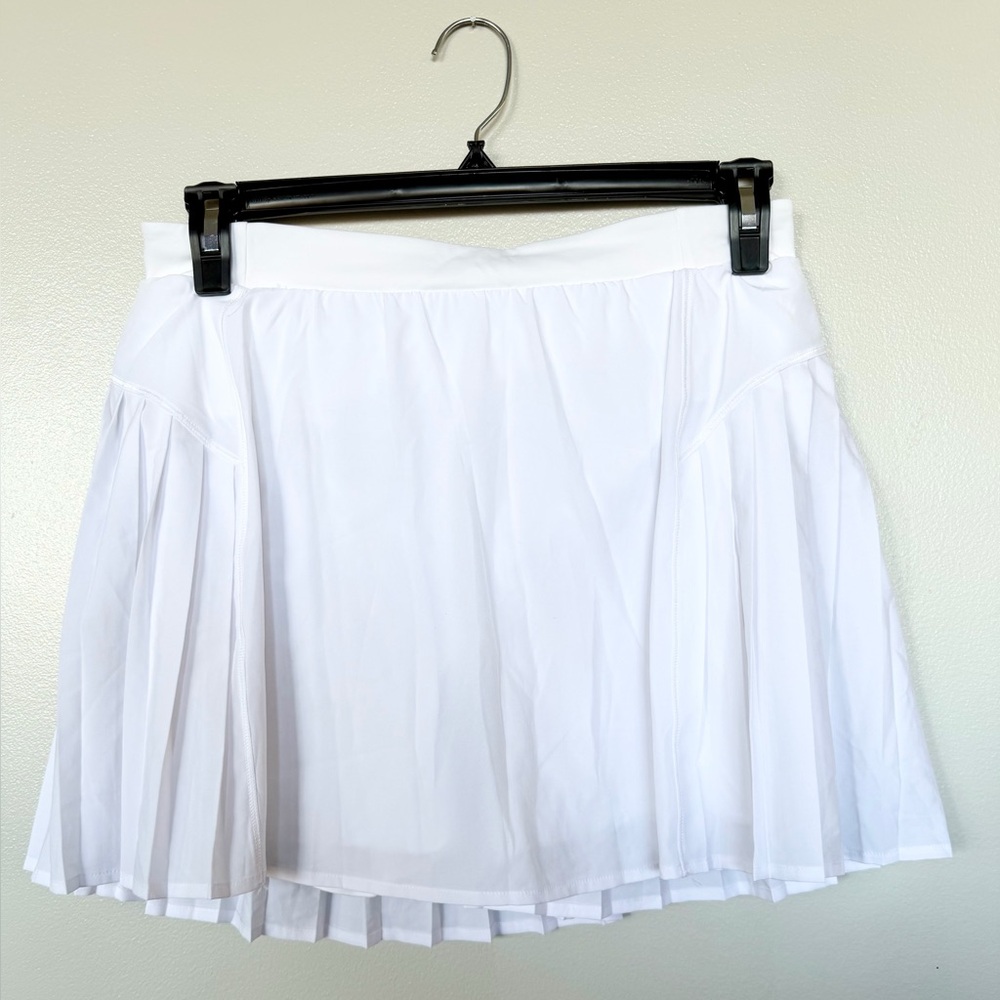 SPANX Skort Skirt White Tennis Golf Pickleball Pocket Pleated Get Moving Size XL